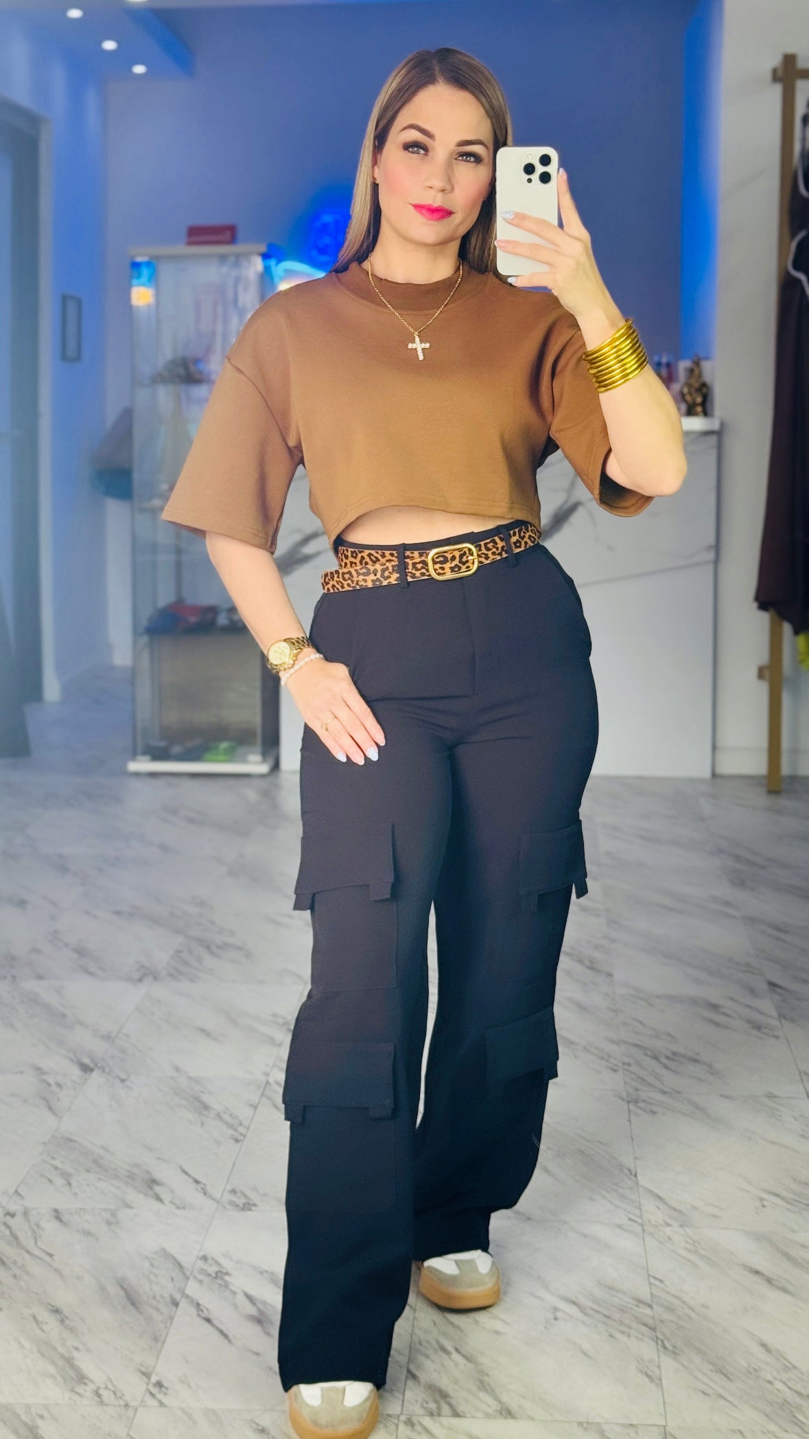 Oversized Crop Top BROWN🤎