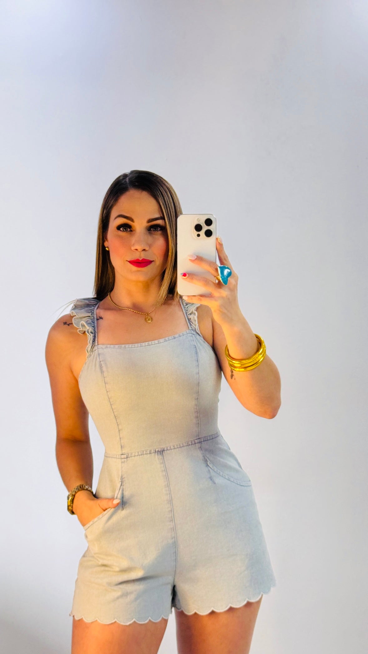 Naily Denim Romper