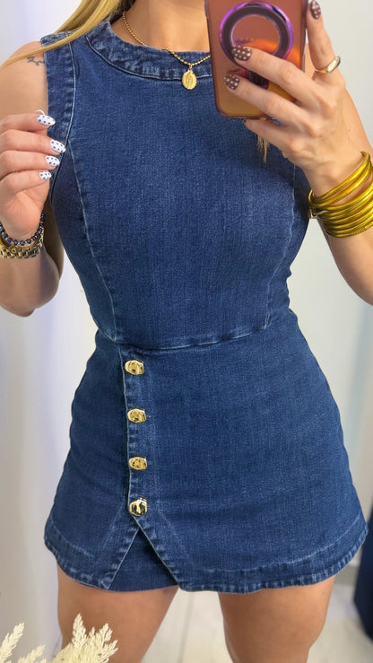 Gold Denim Romper ✨