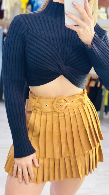 Camel Suede Skort ✨