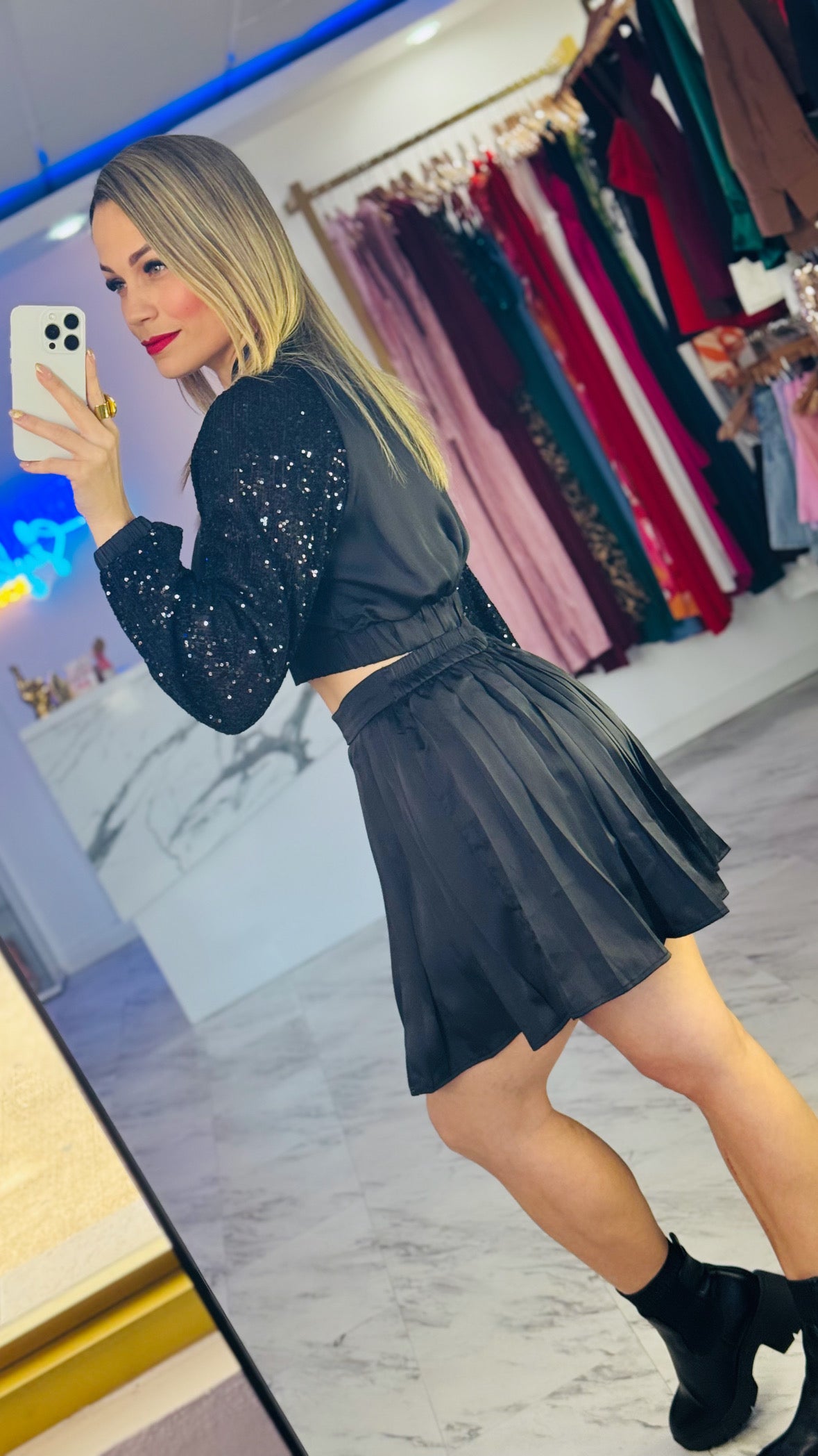 Pandora Sequin Skort Set