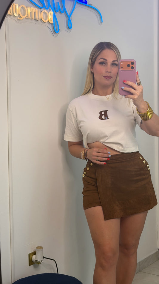 RESTOCK Suede Gold Skort 🤎✨