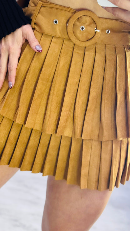 Camel Suede Skort ✨