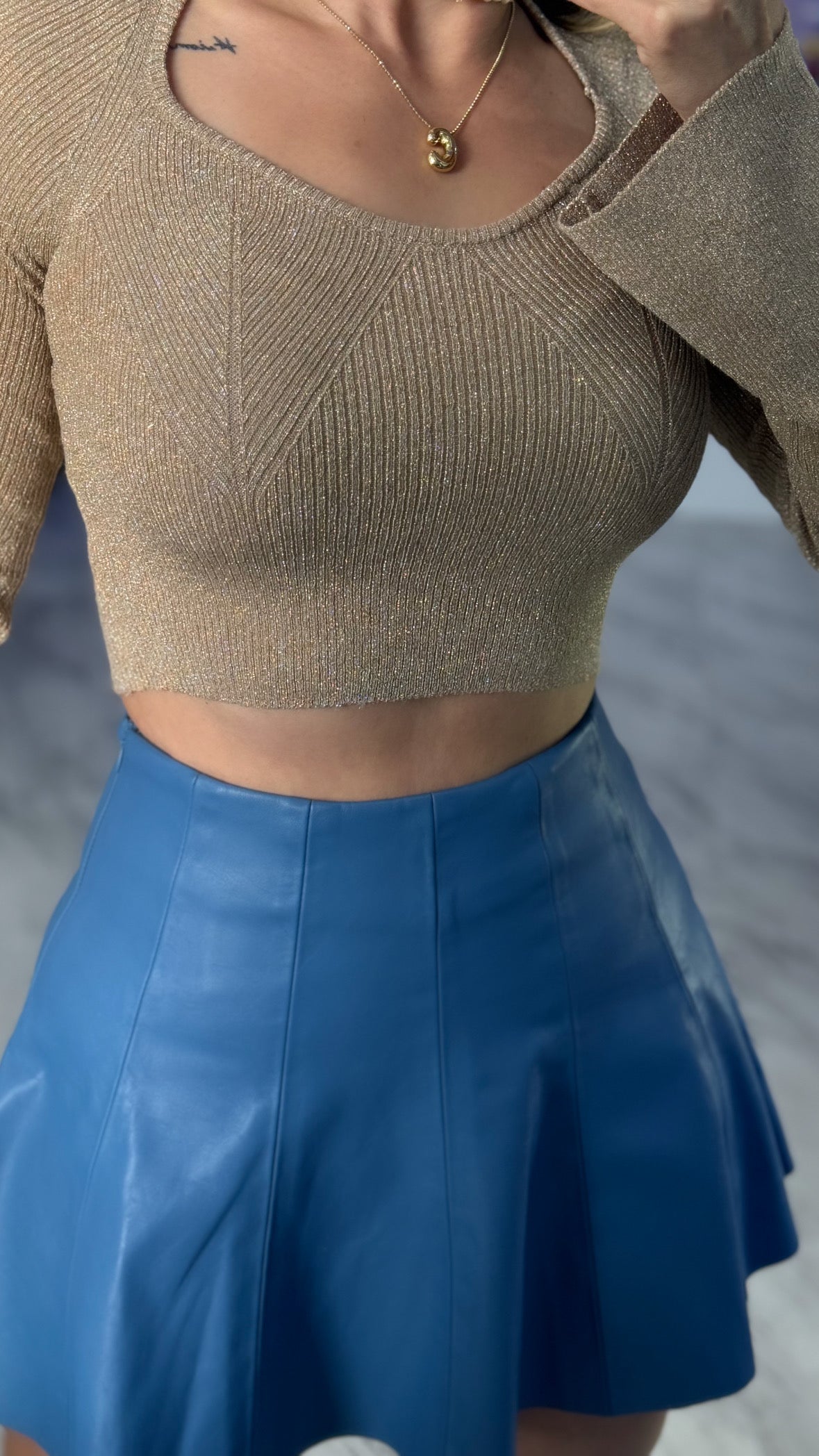 Gold Crop Sweater
