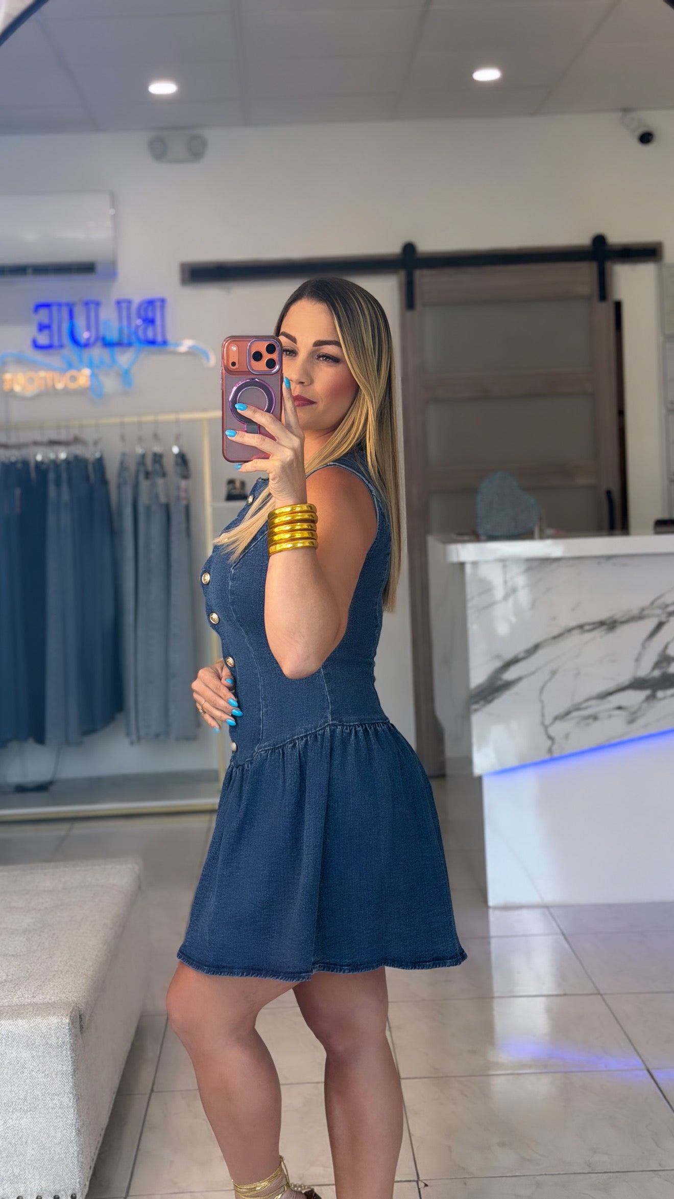 Denim Gold Dress