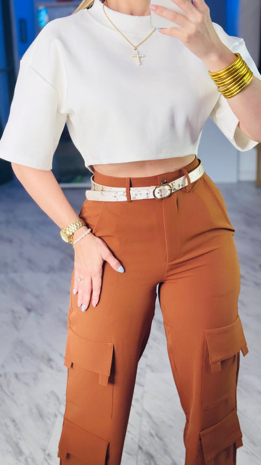 Oversized Crop Top WHITE 🤍