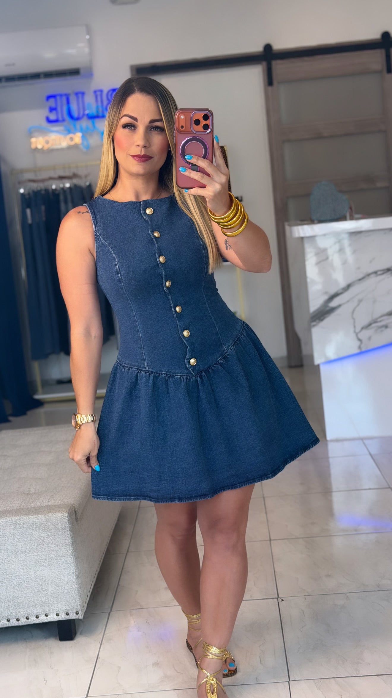 Denim Gold Dress