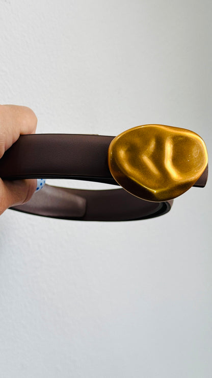 Taupe Leather Belt