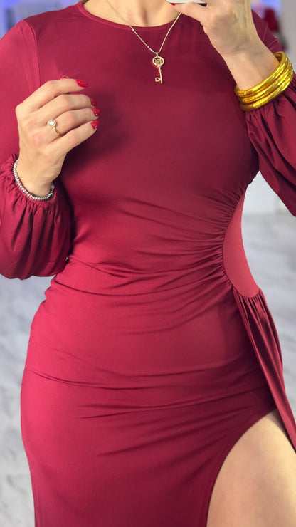 Ariana Burgundy Dress