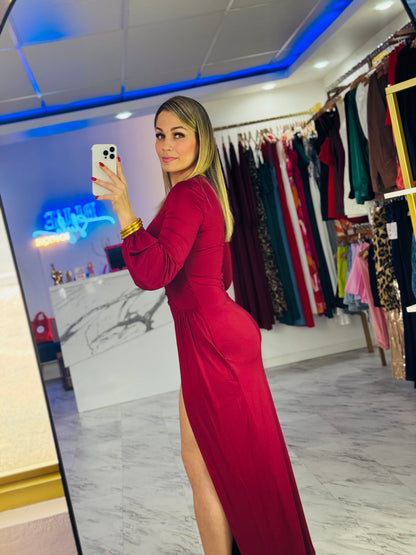 Ariana Burgundy Dress