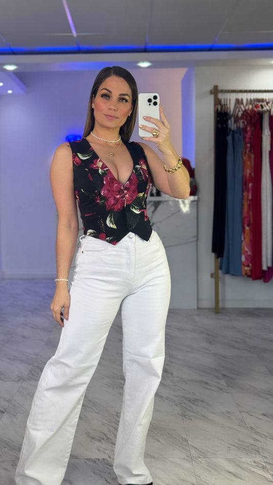 White VIBRANT Jean
