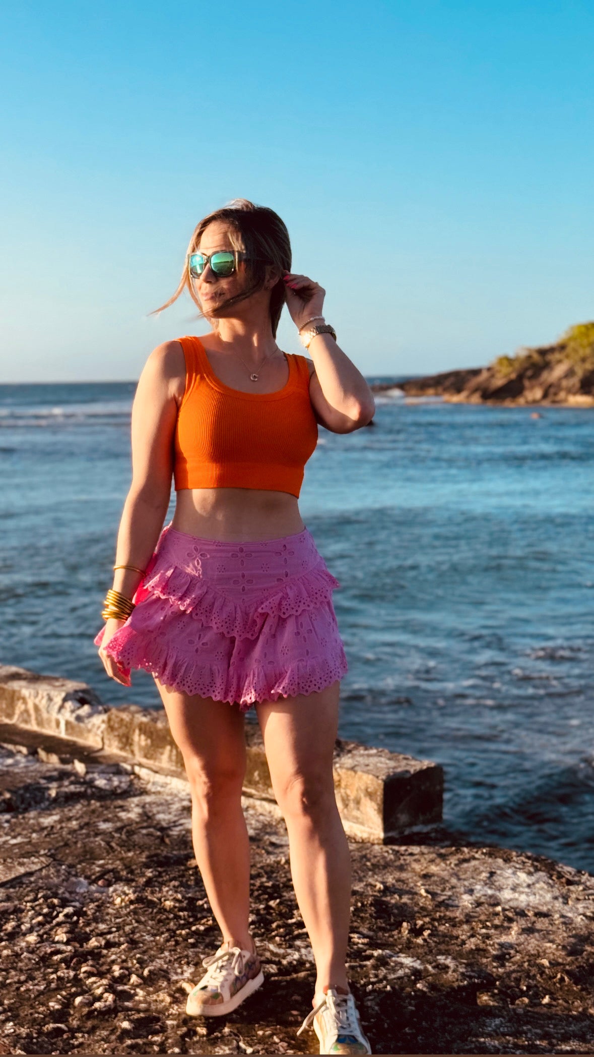 Eyelet Pink Short
