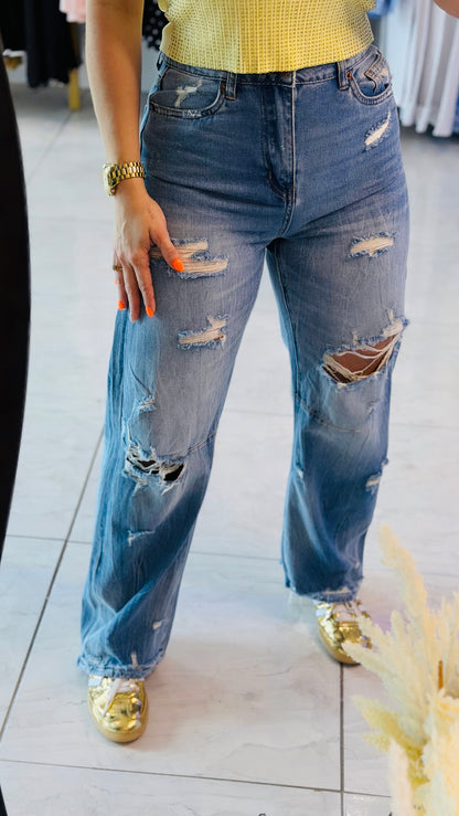 Ribbed Barrel Jeans Vibrant