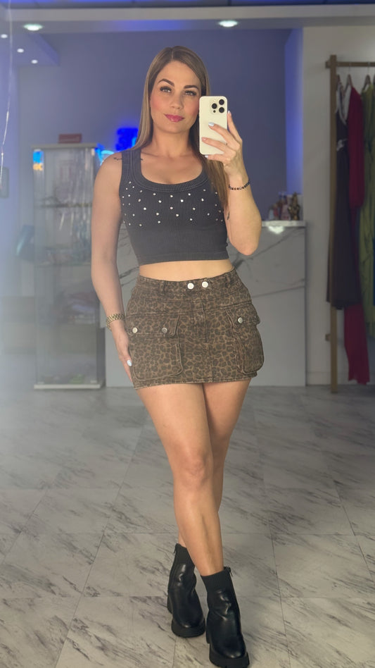 Leopard Mini Skirt