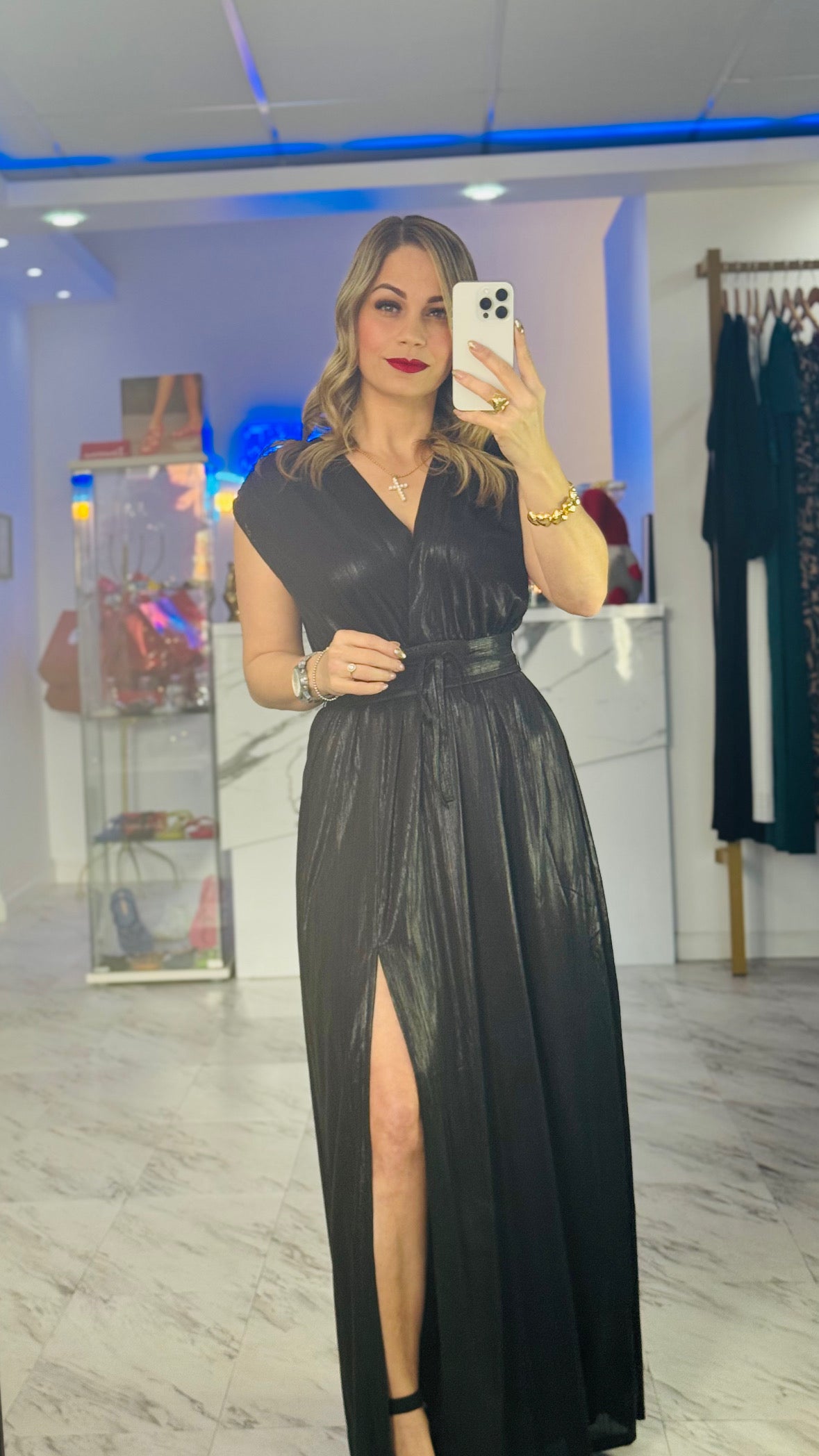 Metallic Maxi Dress