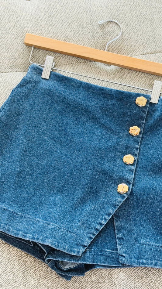 Gold Denim Skort✨