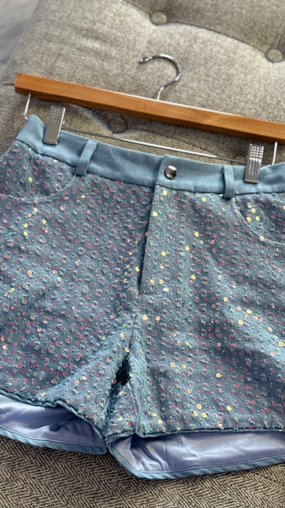 Blue Sequin Short💧