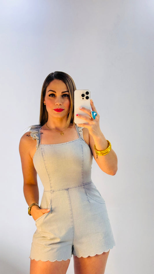 Naily Denim Romper