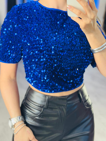 Royal Blue Sequin Top