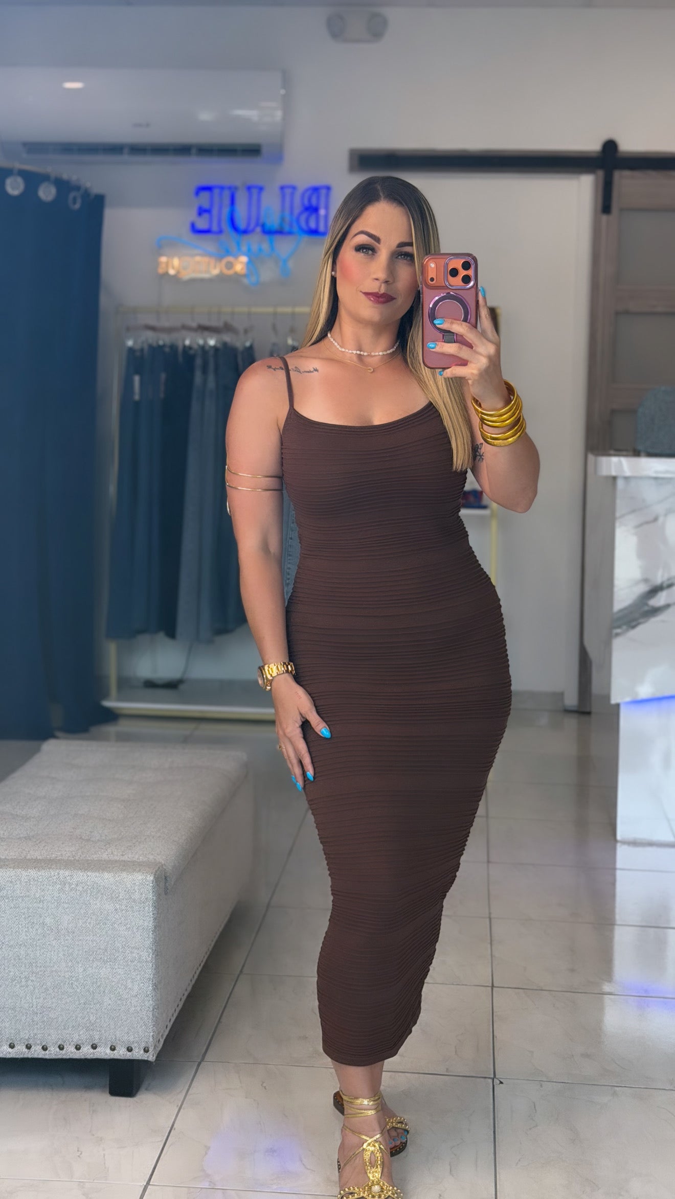 Brown Glitter Dress🤎✨