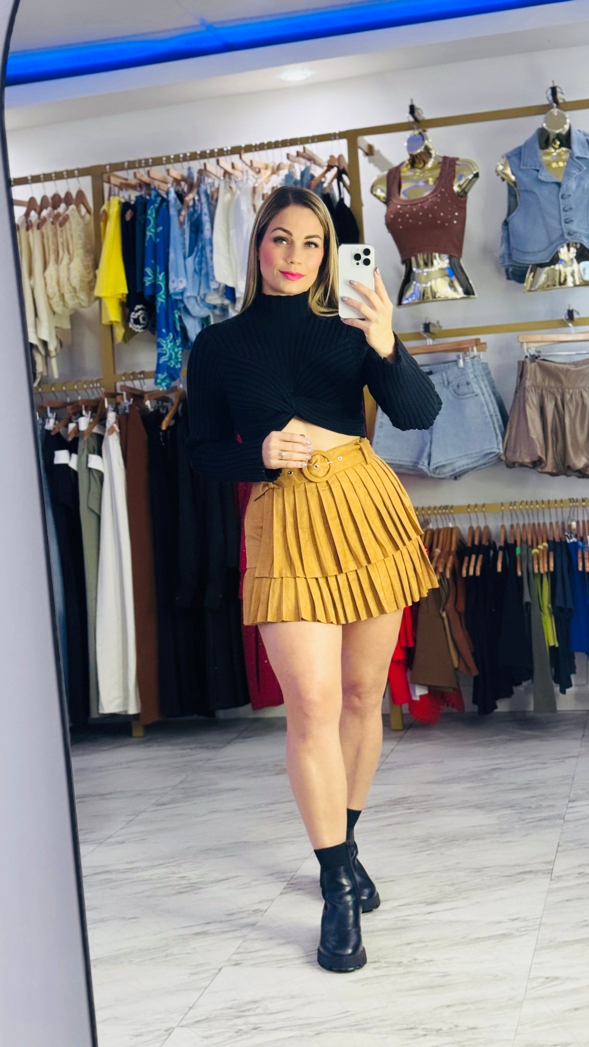 Camel Suede Skort ✨