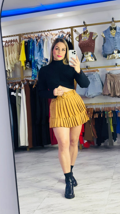 Camel Suede Skort ✨
