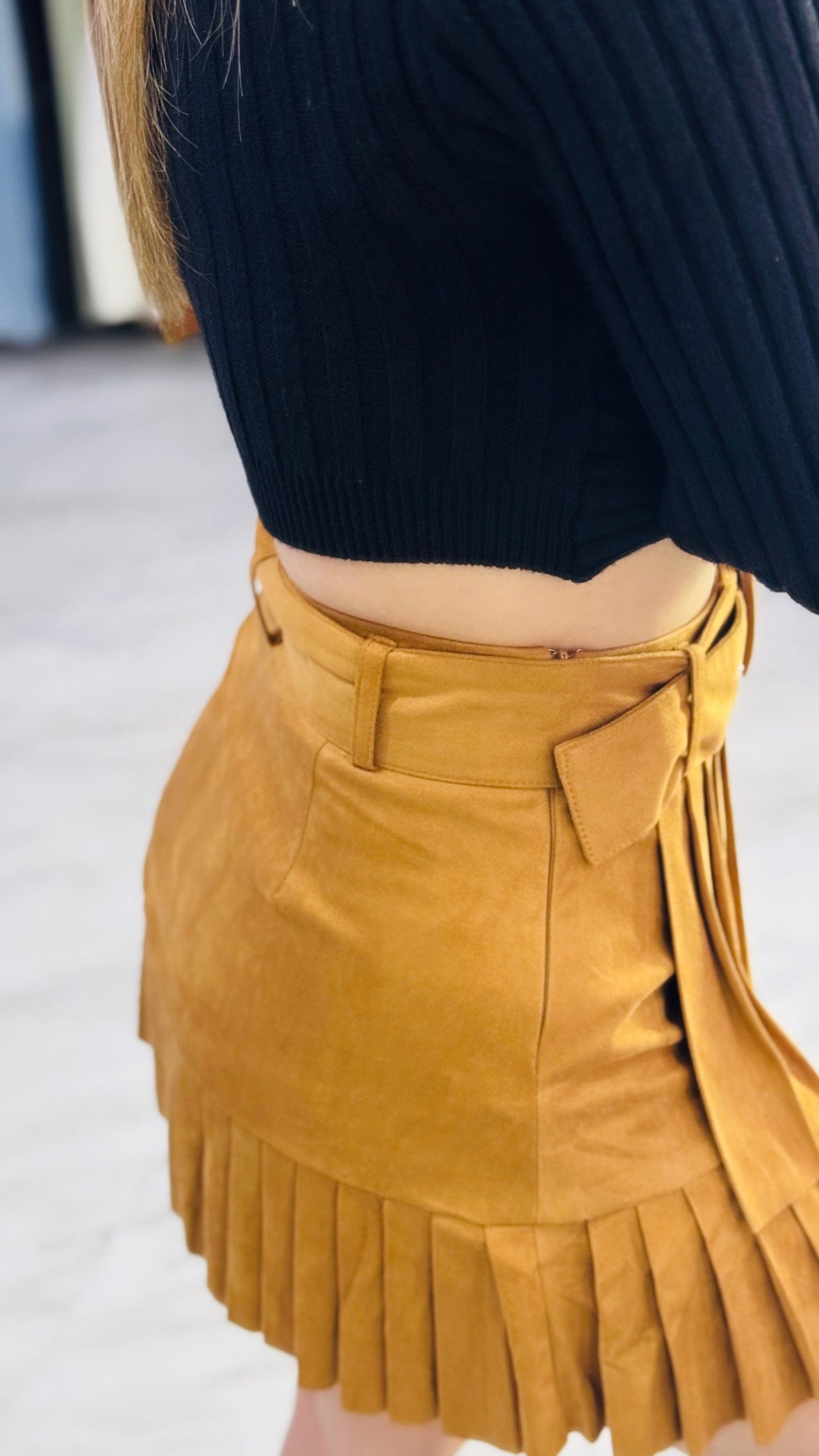 Camel Suede Skort ✨