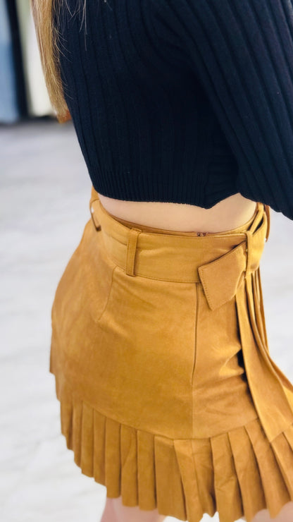 Camel Suede Skort ✨