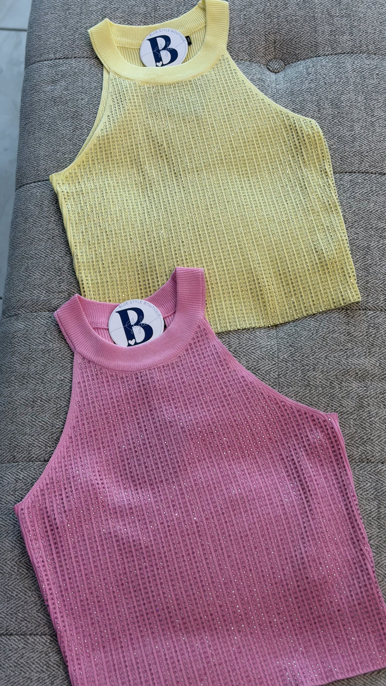 Yellow Rhinestone Top